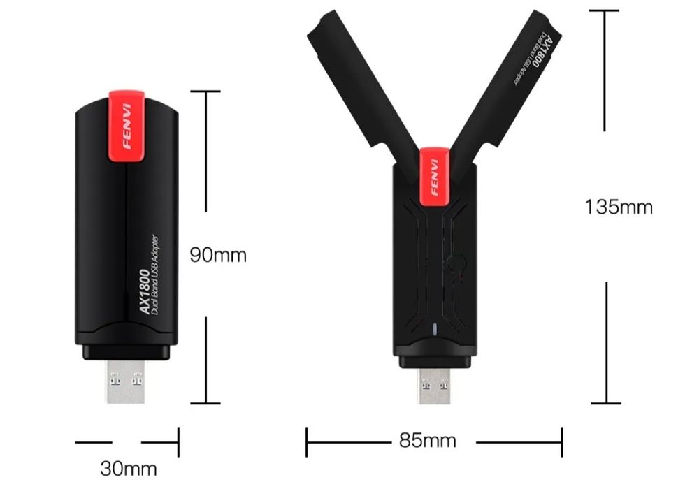 (НОВЫЙ) Двухдиапазонный беспроводной aдаптep WiFi 6 АХ1800Р USB 3.0