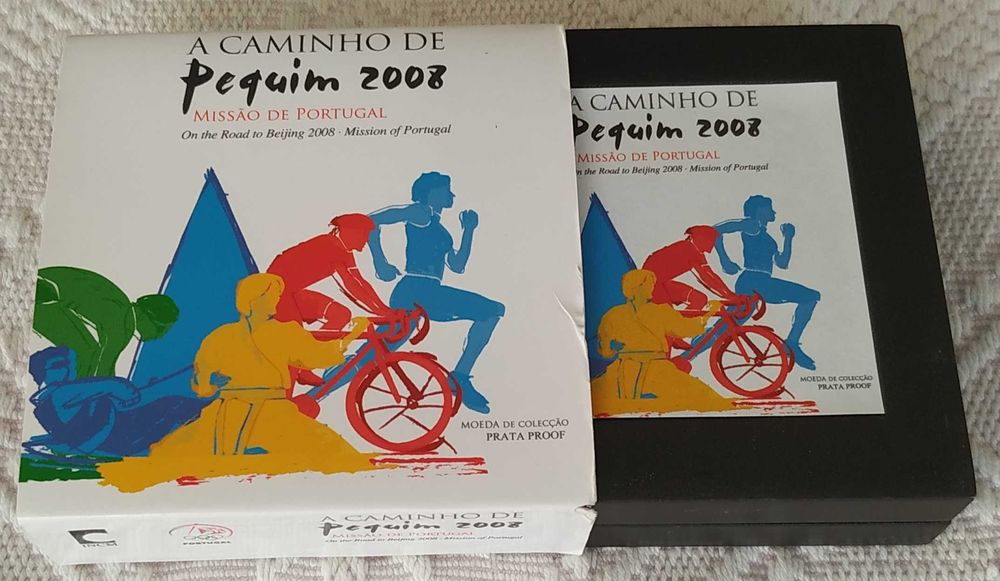 Portugal moeda em prata proof de 2,5 euro de 2008 Jogos Olimp. Pequim