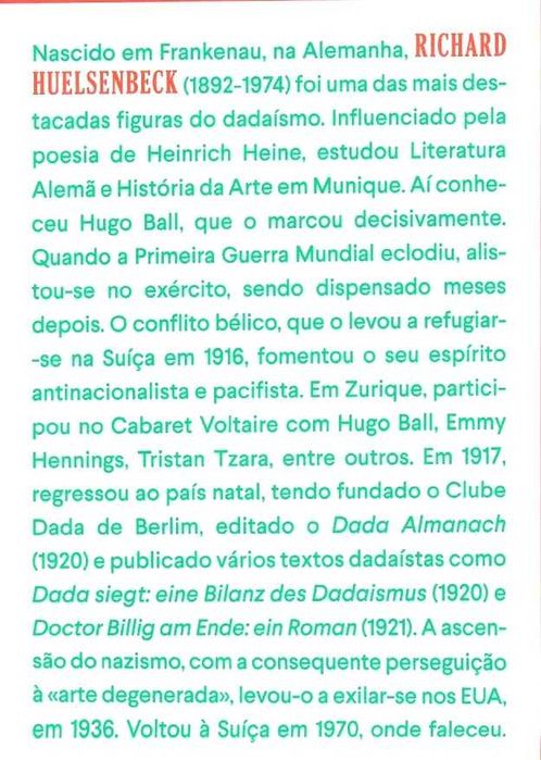 Richard  Huelsenbeck «EN AVANT DADA» Uma história do Dadaísmo