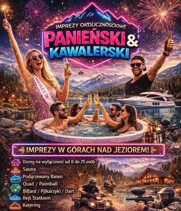 Domek w górach-130 zł osoba Kawalerskie, Panieńskie, Rodzinne, Firmowe