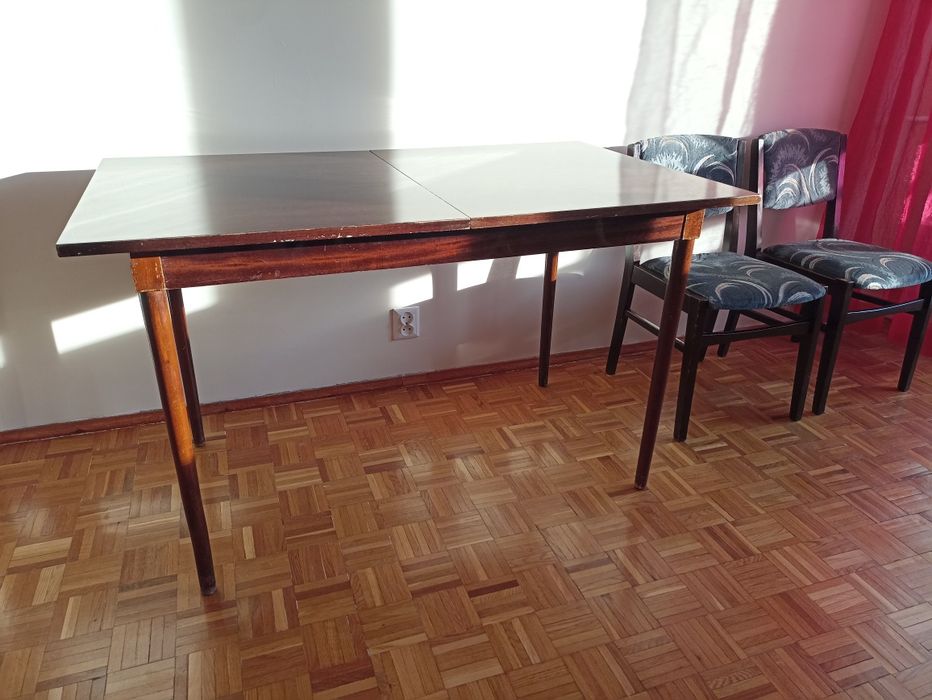 Stół+5 krzeseł 70's design PRL