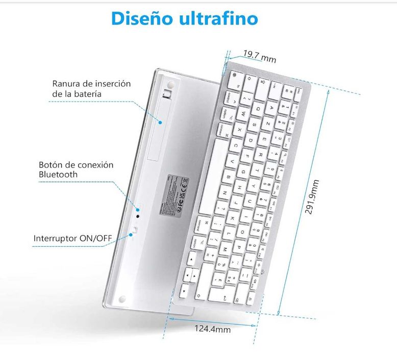 Bluetooth Keyboard for Mac – Spanish QWERTY / Teclado Bluetooth Mac – NOVO
