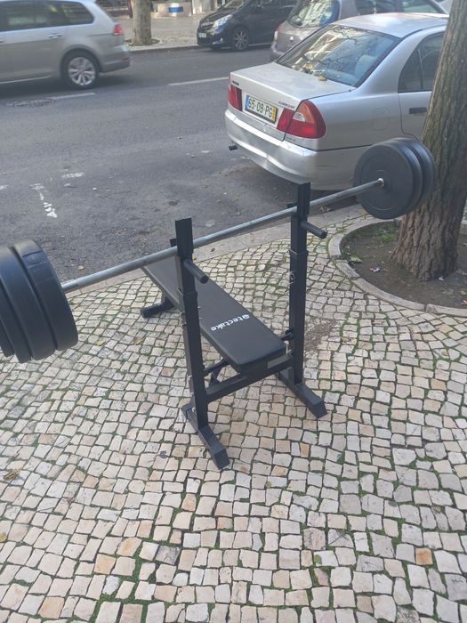 Banco musculação com pesos