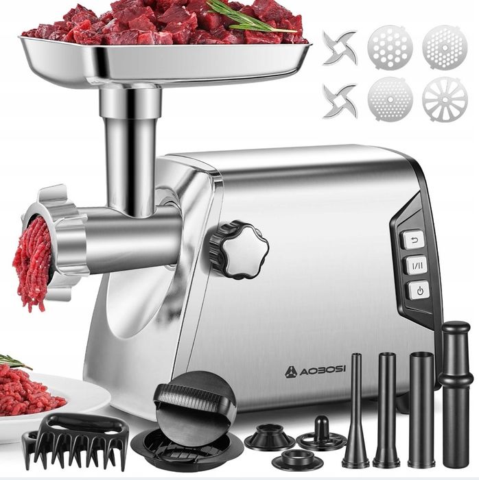 Maszynka do mielenia mięsa Aaobosi MGJ-180 srebrny/szary 3000 W Mocna