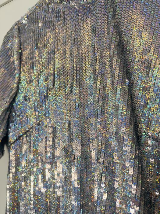 Vestido Lantejoulas Prateado (H&M)
