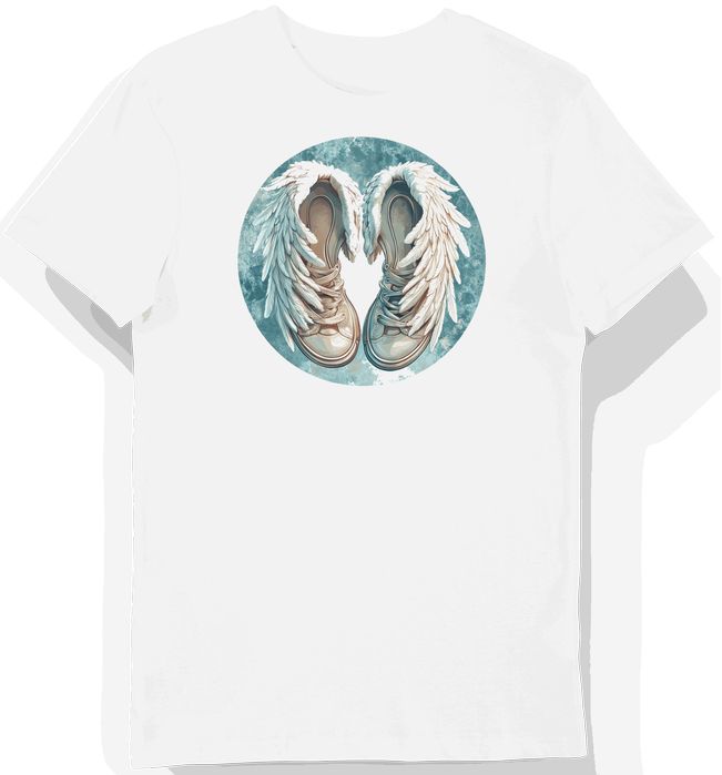 Koszulka męska biała z nadrukiem mitologicznych skrzydeł Hermesa M