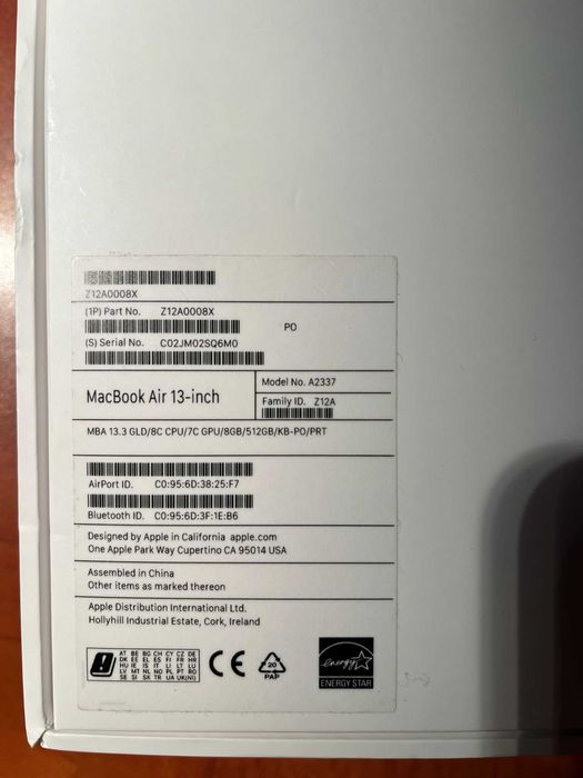 MacBook Air, Gold, 512 gb 2022, para peças