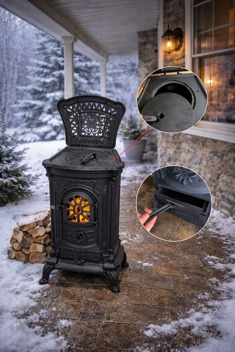 Чавунна піч камін 9 кВт Koza Чугунная печь камин