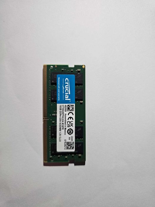 Memória RAM SODIMM 16Gb DDR4 Crucial para portátil
