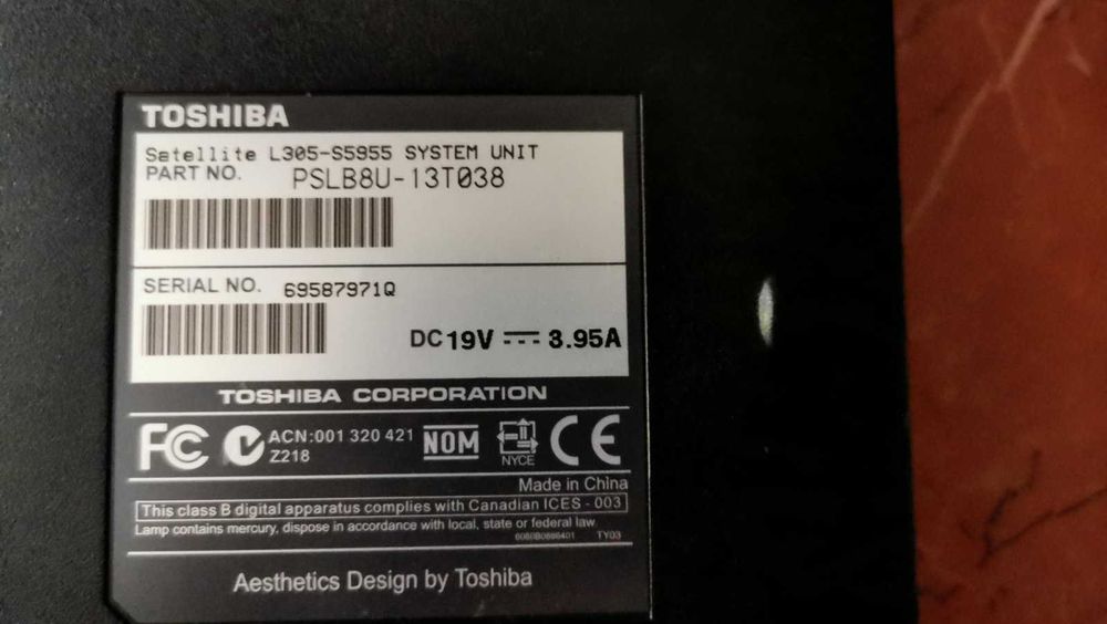 Ноутбук для работы и учебы 15,4 Toshiba Intel T3300_2GbRam_160GbHddWeb