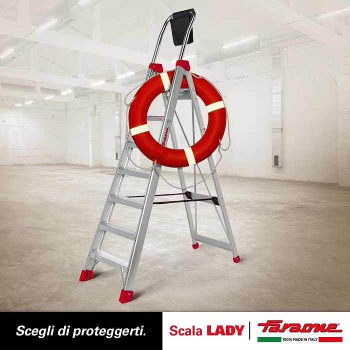 Drabina producent Faraone profesjonalna aluminiowa składana LADY DOMUS