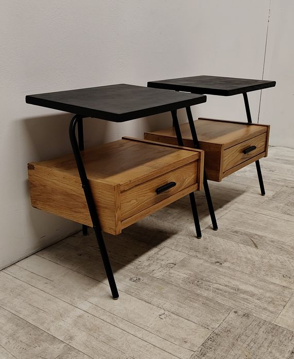 szafki nocne nakastliki Fabryka Zadziele Wschód vintage design polski mid century modern