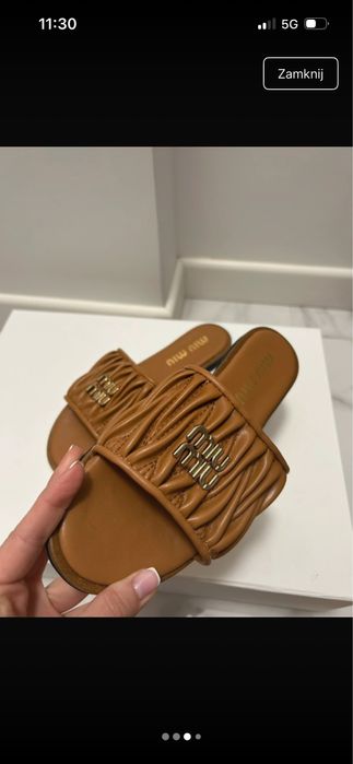 Klapki damskie brazowe 38