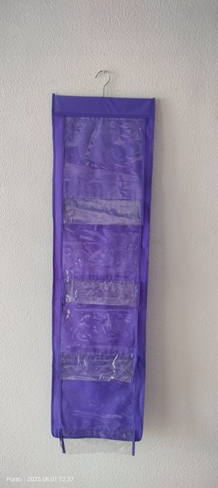 Organizador vertical com bolsos (roxo)