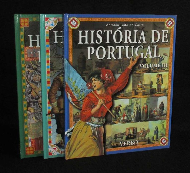 Livros História de Portugal António Leite da Costa 3 Volumes Completo