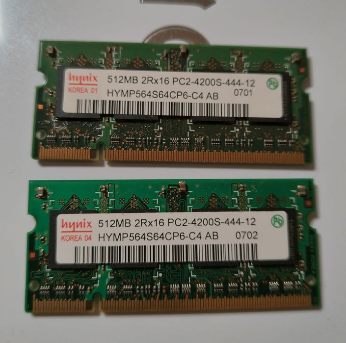 2x512MB DDR2 HYNIX 2Rx16 PC2-4200S-444-12