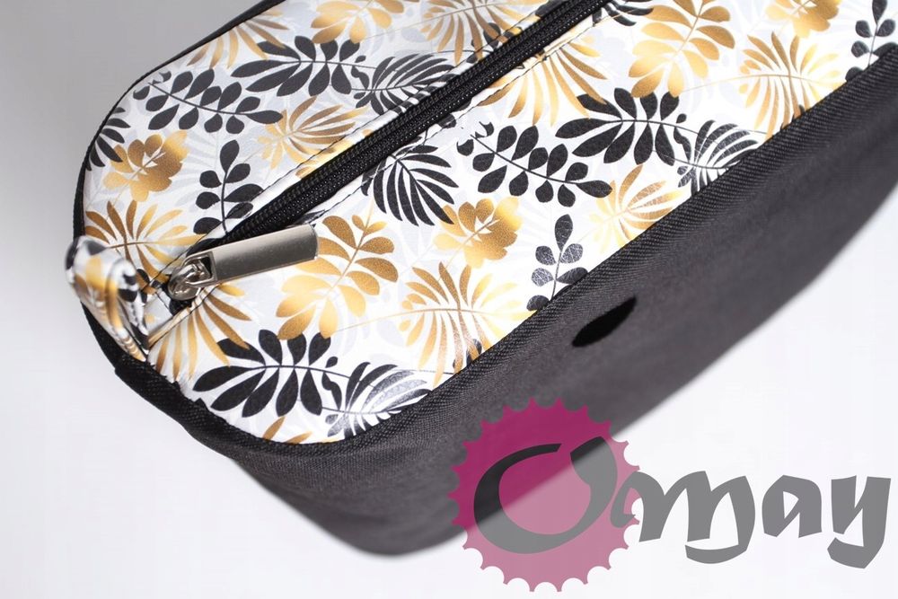 organizer OBAG STANDARD ekoskóra liście czarne 2 kieszenie wkład OMAY