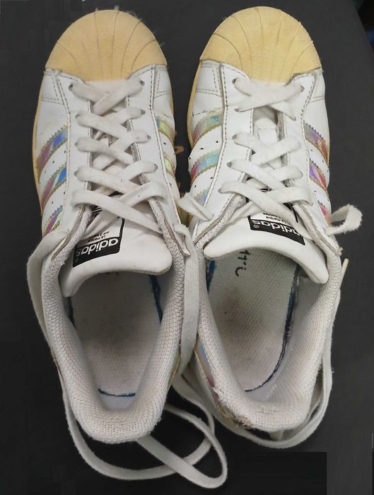 Sapatilhas Adidas Originals Superstar unissexo branco/iridiscente -35½