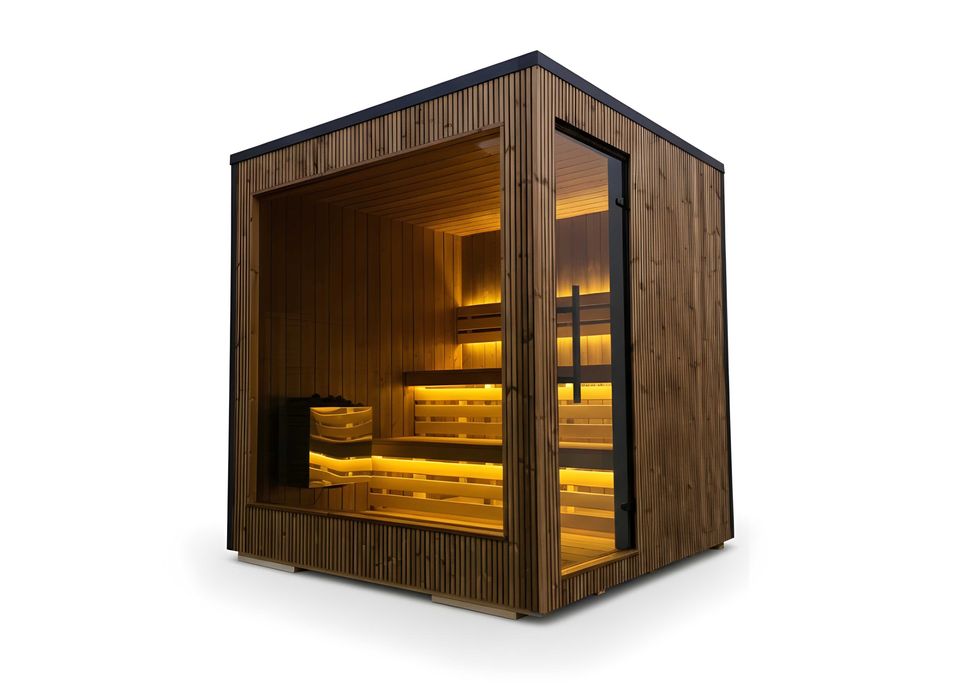 Sauna Ogrodowa Fińska Ocieplana Konstrukcja Termo-drewno Premium