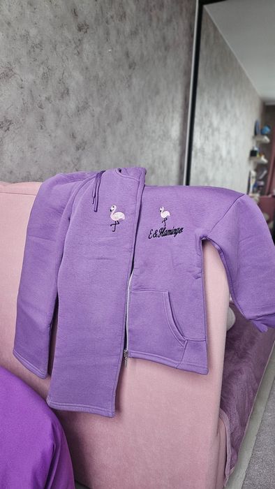 Дуже теплий фіолетовий костюм на дівчинку 7-8 років