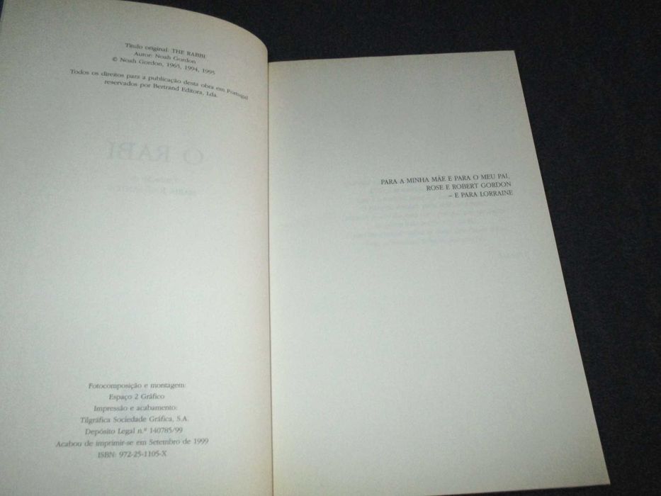 Livro O Rabi Noah Gordon Bertrand