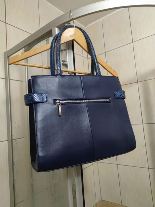 torba torebka Wittchen niebieska elegancka rozsuwana suwak zasuwana bl