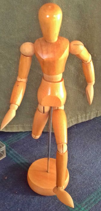 Modelo Corpo Humano articulado em madeira. Todas as posturas