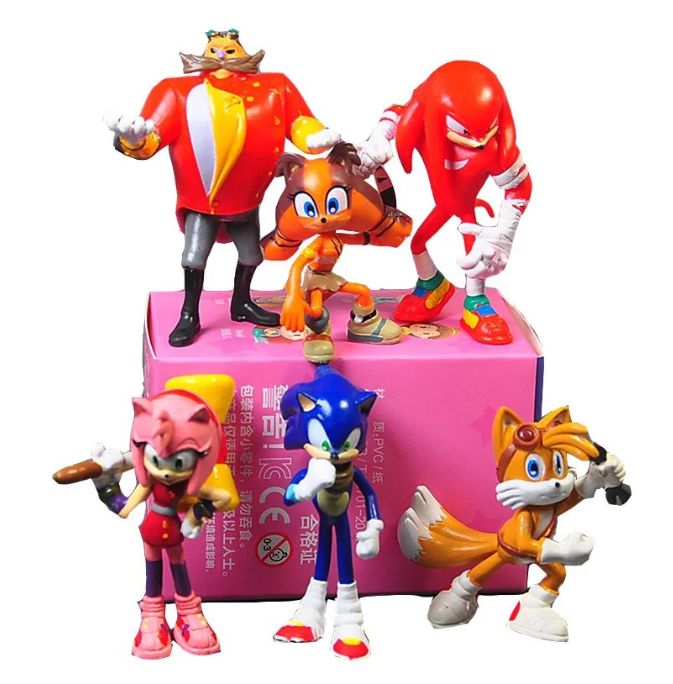 Набор фигурок 6в1 Ежик Супер Соник (7 см) Sonic Boom (S001)