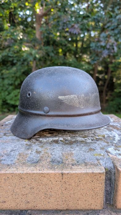 Hełm niemiecki Stahlhelm M40 Luftschutz EF 64 - beaded