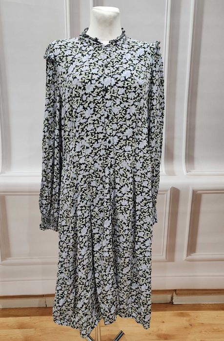 Piękna sukienka midi Ellos rozmiar 44/46 wiskoza kwiaty