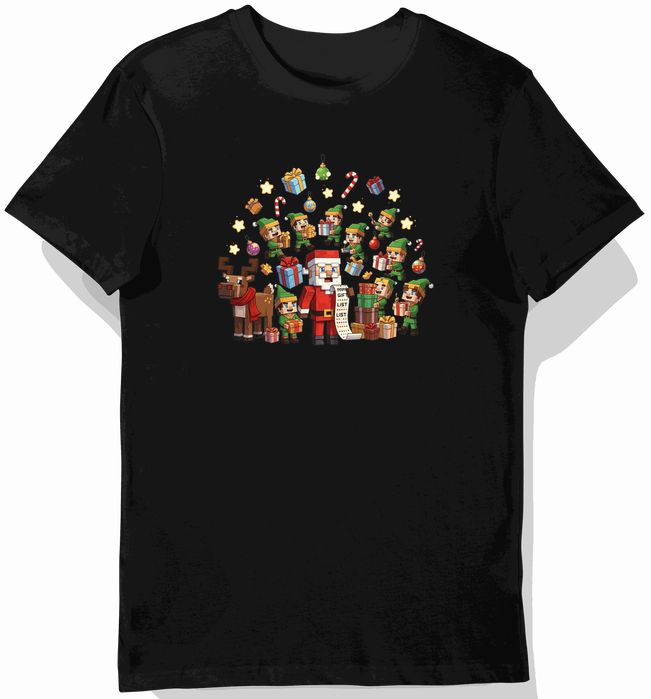 Koszulka dziecięca czarna świąteczny minecraft prezent święta 116