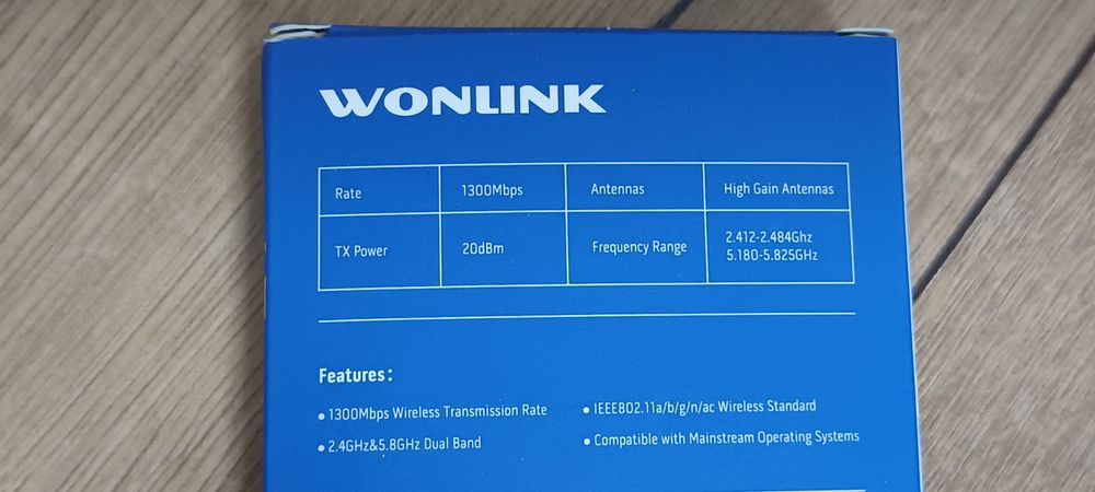 Karta Sieciowa Adapter Wi-Fi USB Wonlink 1300Mbps
