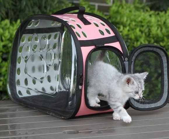 Сумка-переноска для котів і маленьких собак (прозора)