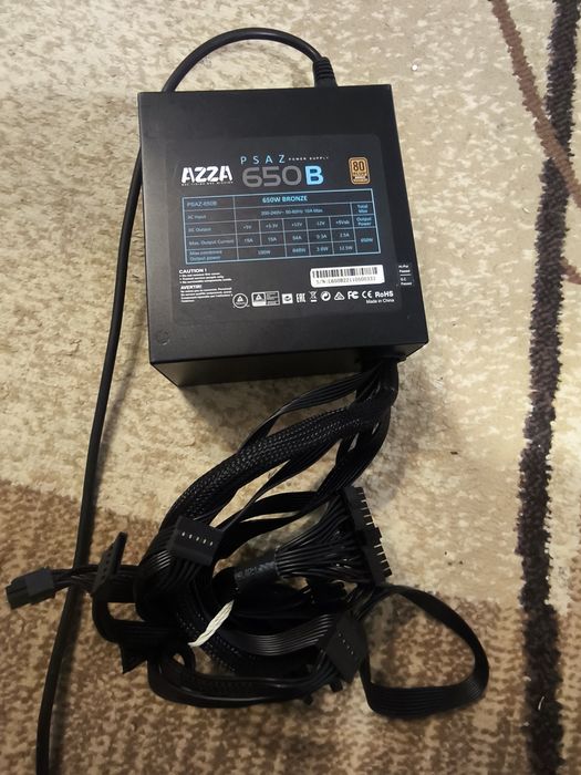 Zasilacz Komputerowy AZZA PSAZ-650B 650W | 80+ Bronze | 100% Sprawny