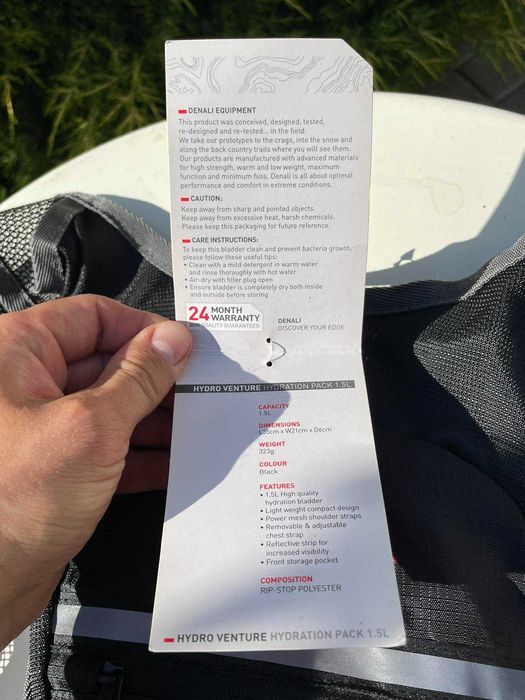 Рюкзак гидратор Denali Hydro Venture1.5 для бега и велоспорта гідратор