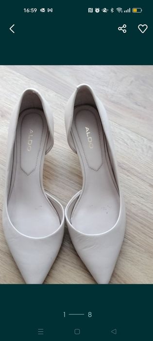 Sapatos cerimónia bege claro Aldo 36/Estado irrepreensível(com portes)