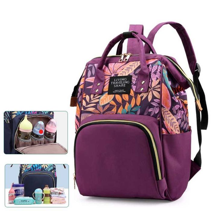 Plecak / torba dla mamy Oxford - fioletowa