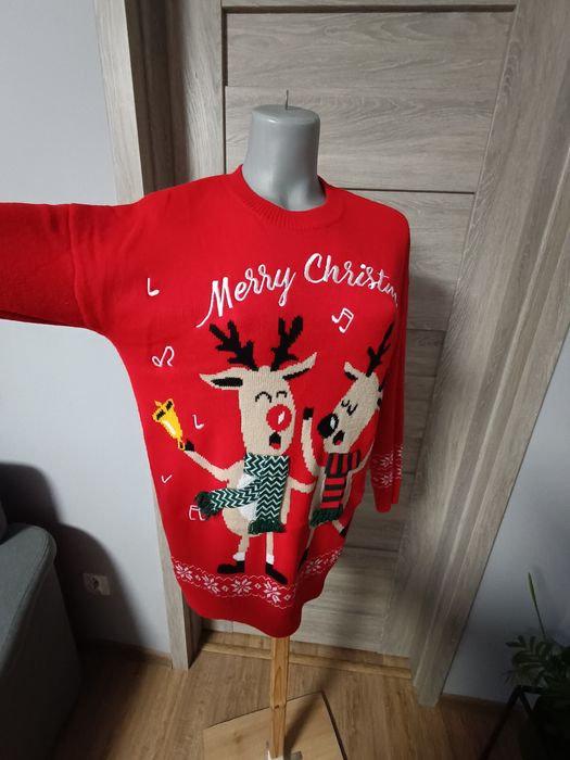 Sweter świąteczny czerwony Reserved