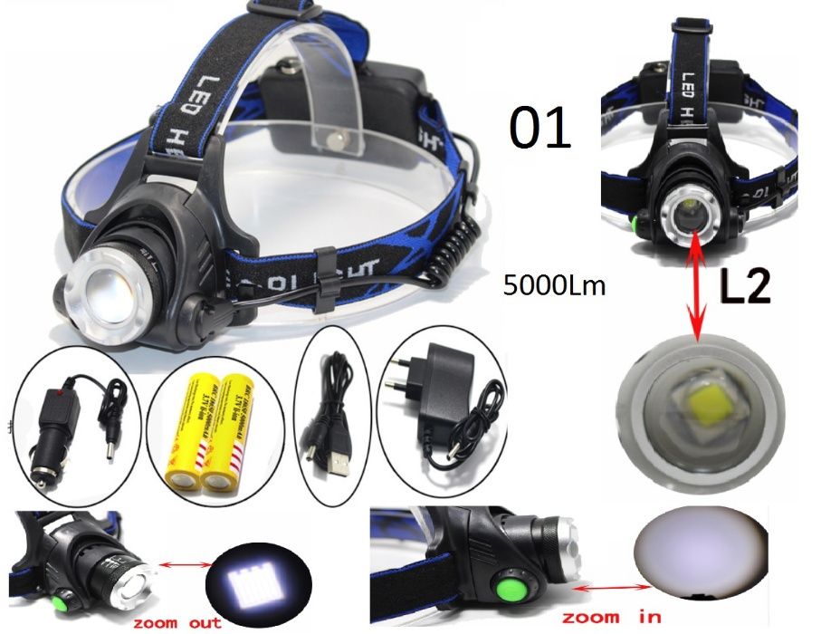Lanternas de cabeça até 8000Lm