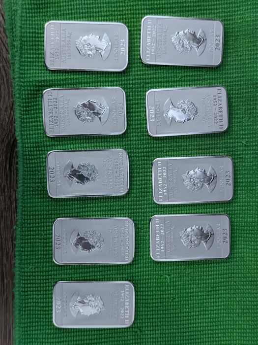 Срібна монета 1 oz Прямокутний дракон 1 долар 2023 Австралія