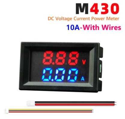 Цифровий вольтамперметр DC 0-100V 10A + Ваттметр + Температура