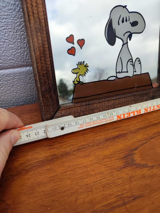 Lustro - Grafika na lustrze Snoopy - design - vintage - U