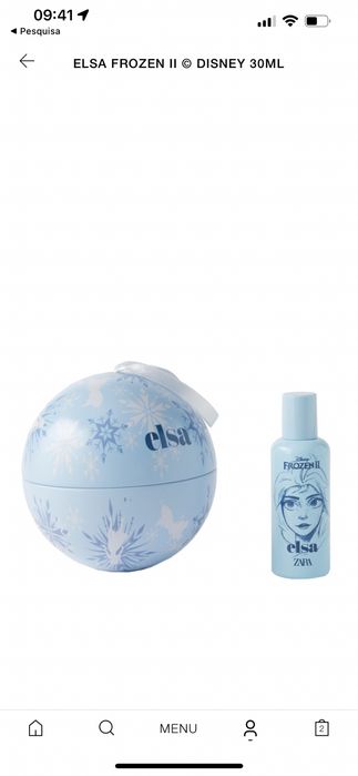 Edição especial de natal eau de toilette Frozen Elsa da zara