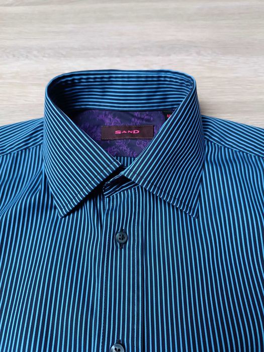 Koszula długi rękaw kołnierzyk guziki prążek 'Sand Copenhagen' 40