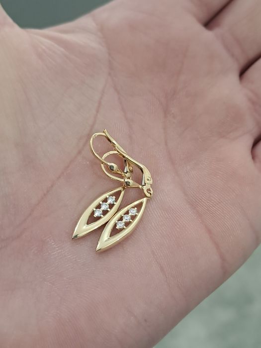 Złote kolczyki wiszące 585 Nowe