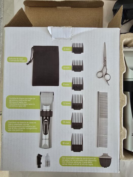 Máquina tosquiadora e corta-unhas