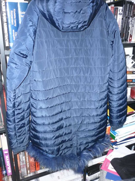 K1X Park kurtka pikowana ocieplana z kapturem z futrem z lisa