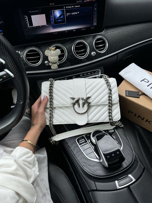 Жіноча сумочка Pinko / сумочка Пінко біла / женская кожаная сумочка