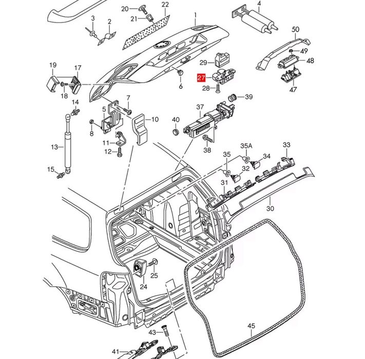 Fechadura mala  do carro vw golf 5 6 mk5 mk6 gti  r tiguan