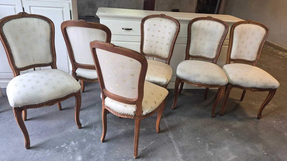 Krzesła stylowe ludwikowskie chippendale komplet 6